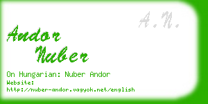 andor nuber business card